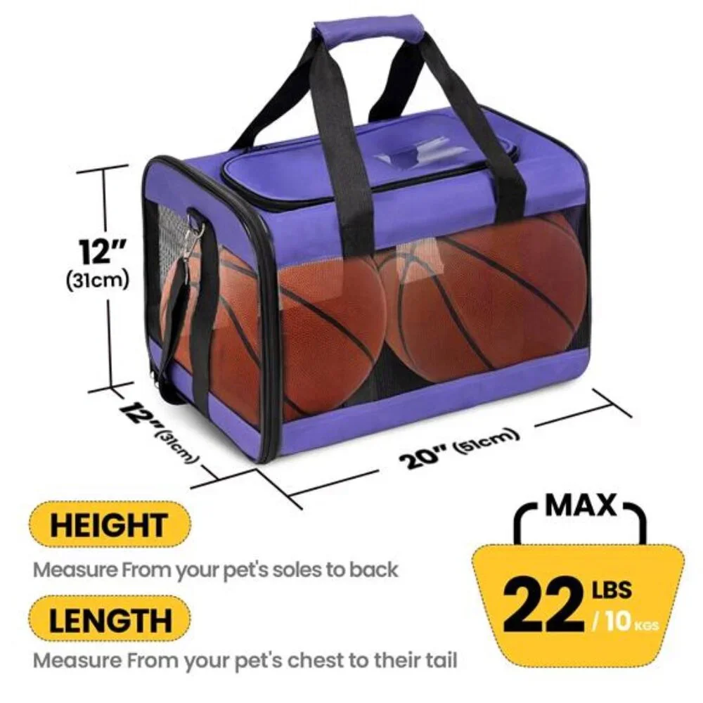 Large Cat Carrier,Foldable Pet Carrier with Soft-Sided and Safety